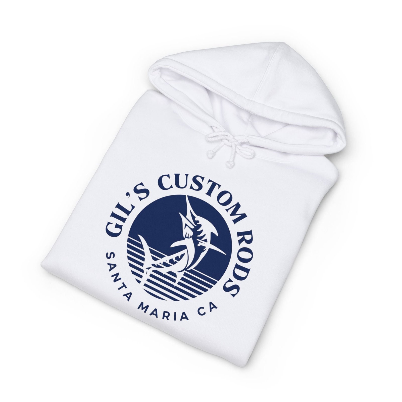 Gil's Custom Rods Santa Maria CA Fishing Hoodie — Nautical Angler Sweatshirt