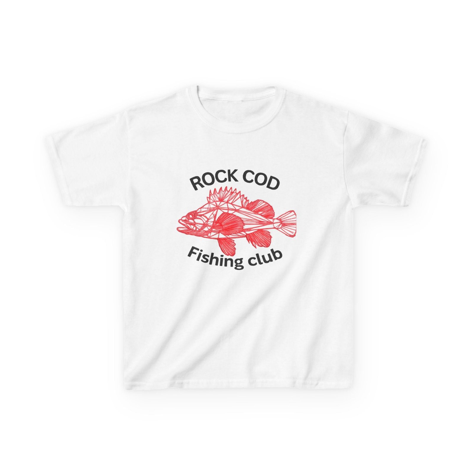 Kids T-Shirt — "Rock Cod Fishing Club" Graphic Tee for Young Anglers