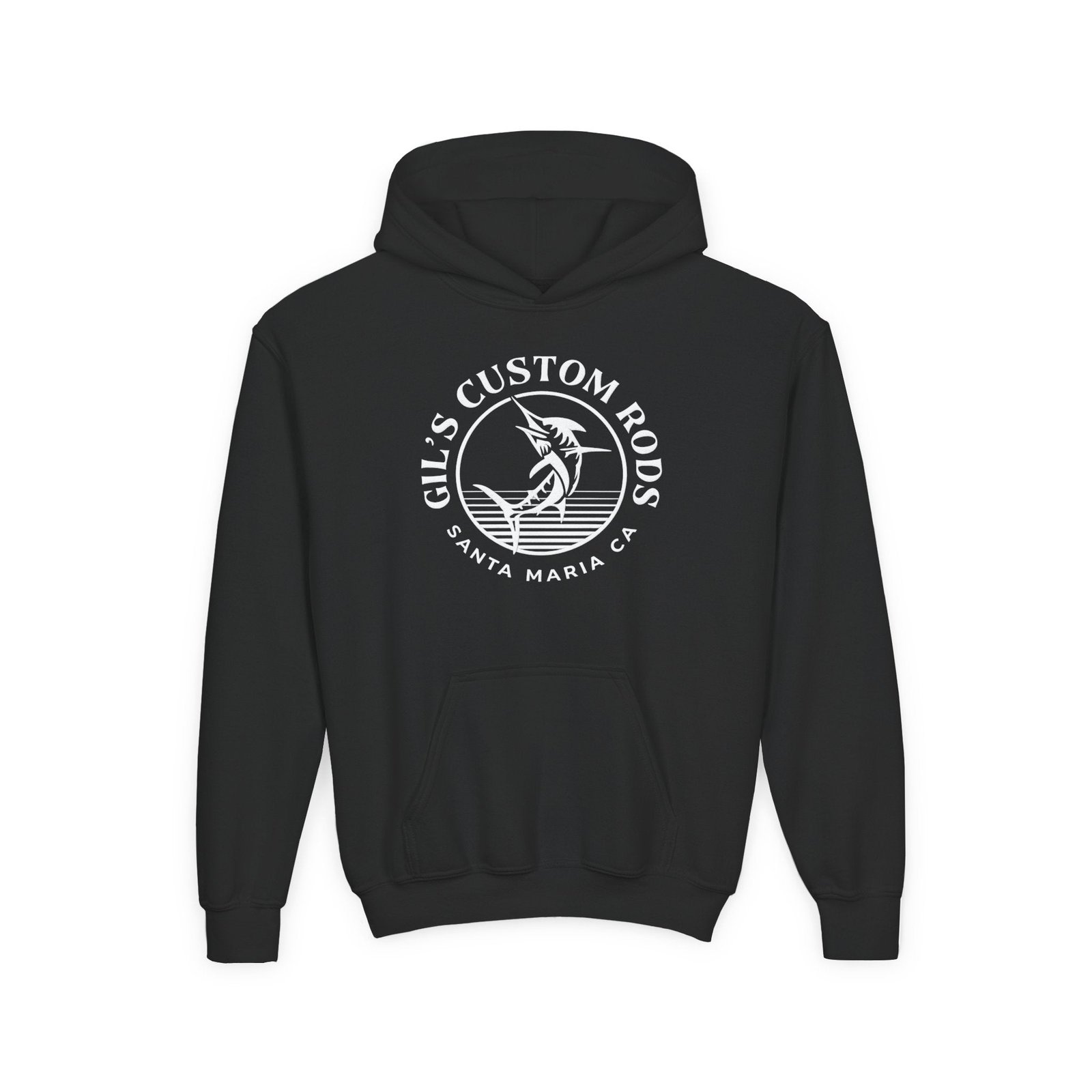 Youth Hoodie - "Gil's Custom Rods Santa Maria, CA" Fishing Logo