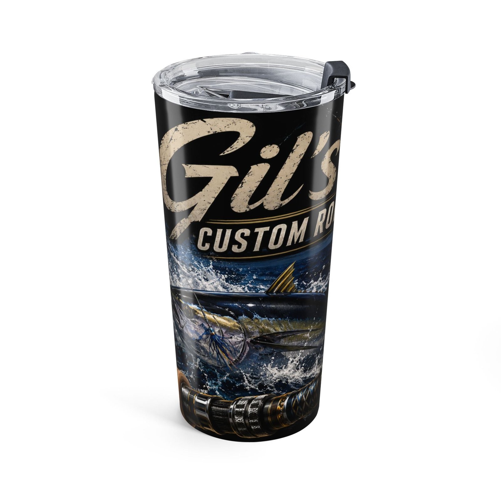 Fishing Tumbler 20oz – Ocean Marlin Rods Travel Cup