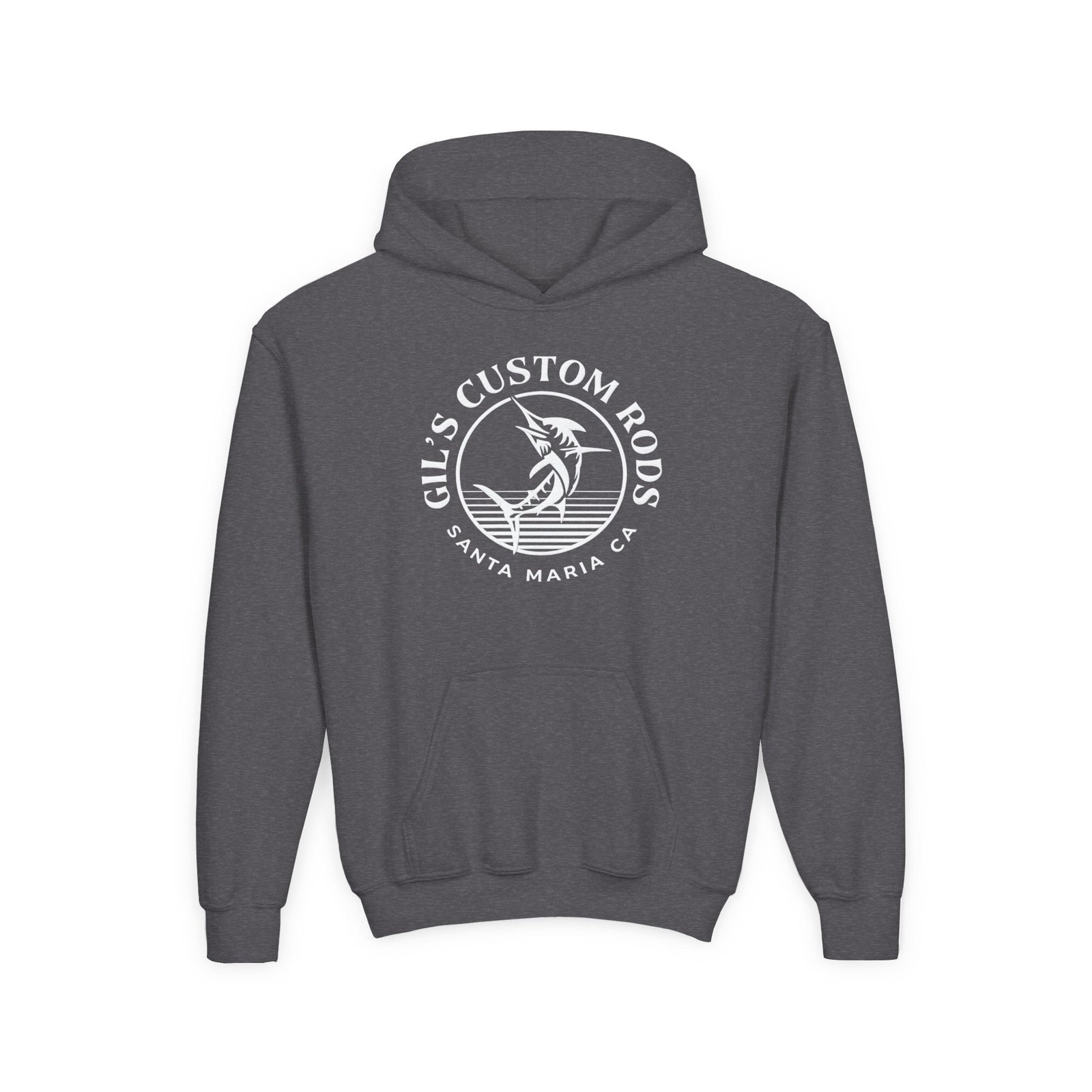 Youth Hoodie - "Gil's Custom Rods Santa Maria, CA" Fishing Logo