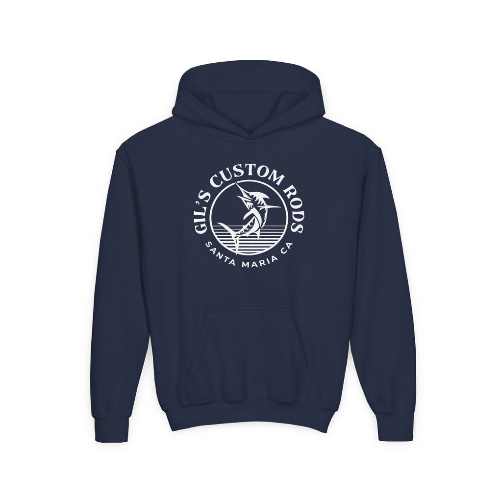 Youth Hoodie - "Gil's Custom Rods Santa Maria, CA" Fishing Logo