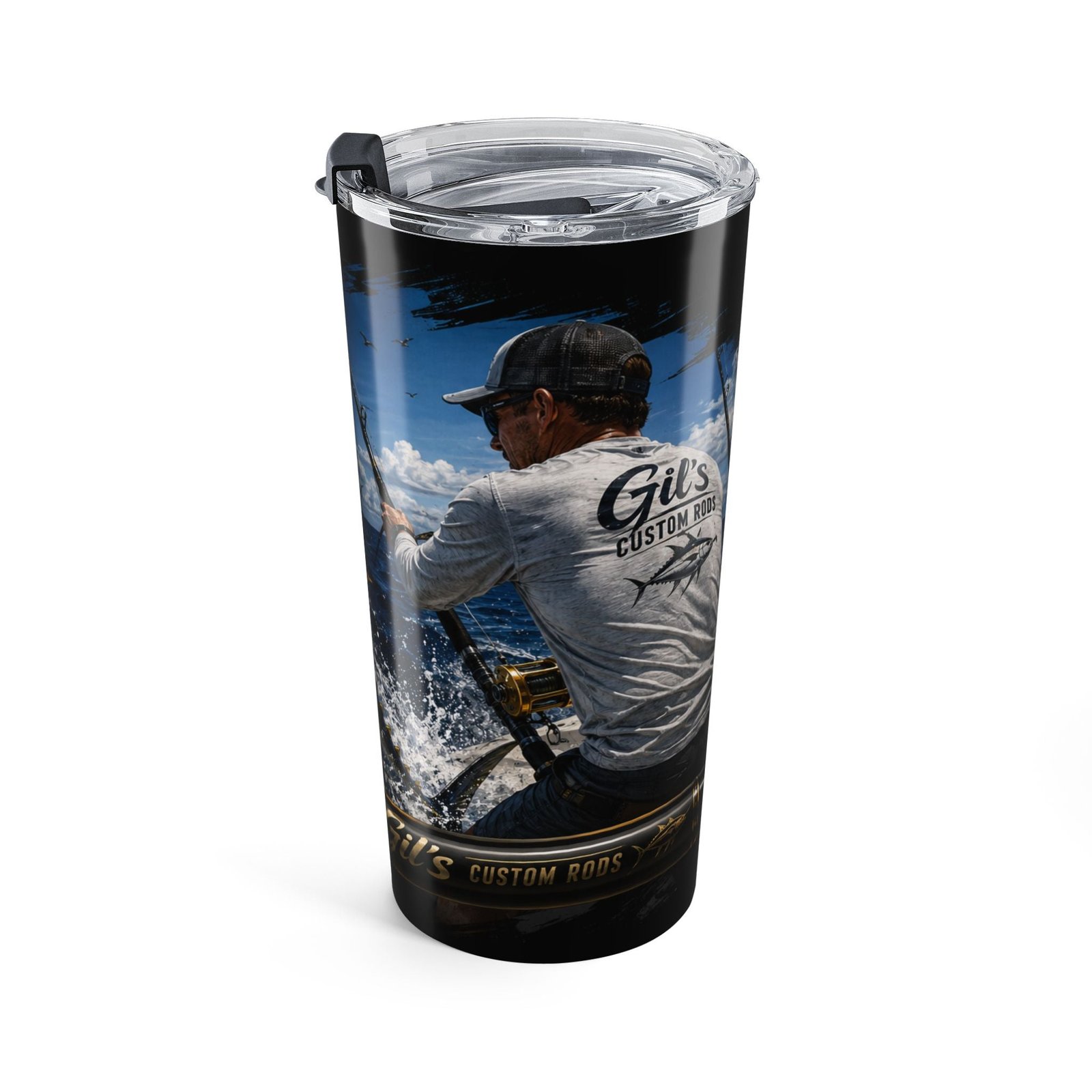 Fishing Tumbler 20oz – Ocean Marlin Rods Travel Cup