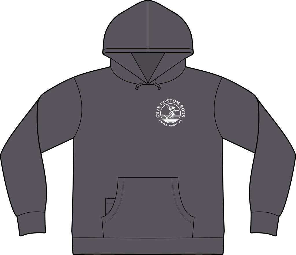 Fishing Hoodie – "Gil's Custom Rods, Santa Maria CA" Logo Pullover