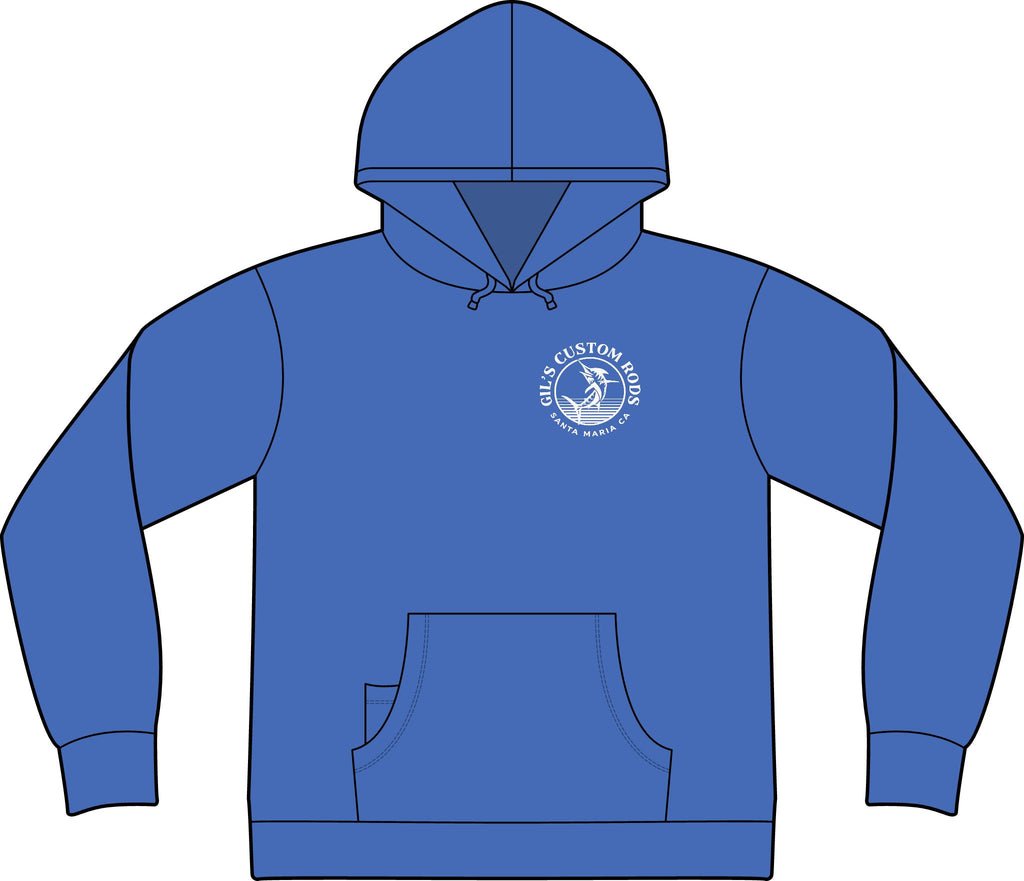 Fishing Hoodie – "Gil's Custom Rods, Santa Maria CA" Logo Pullover