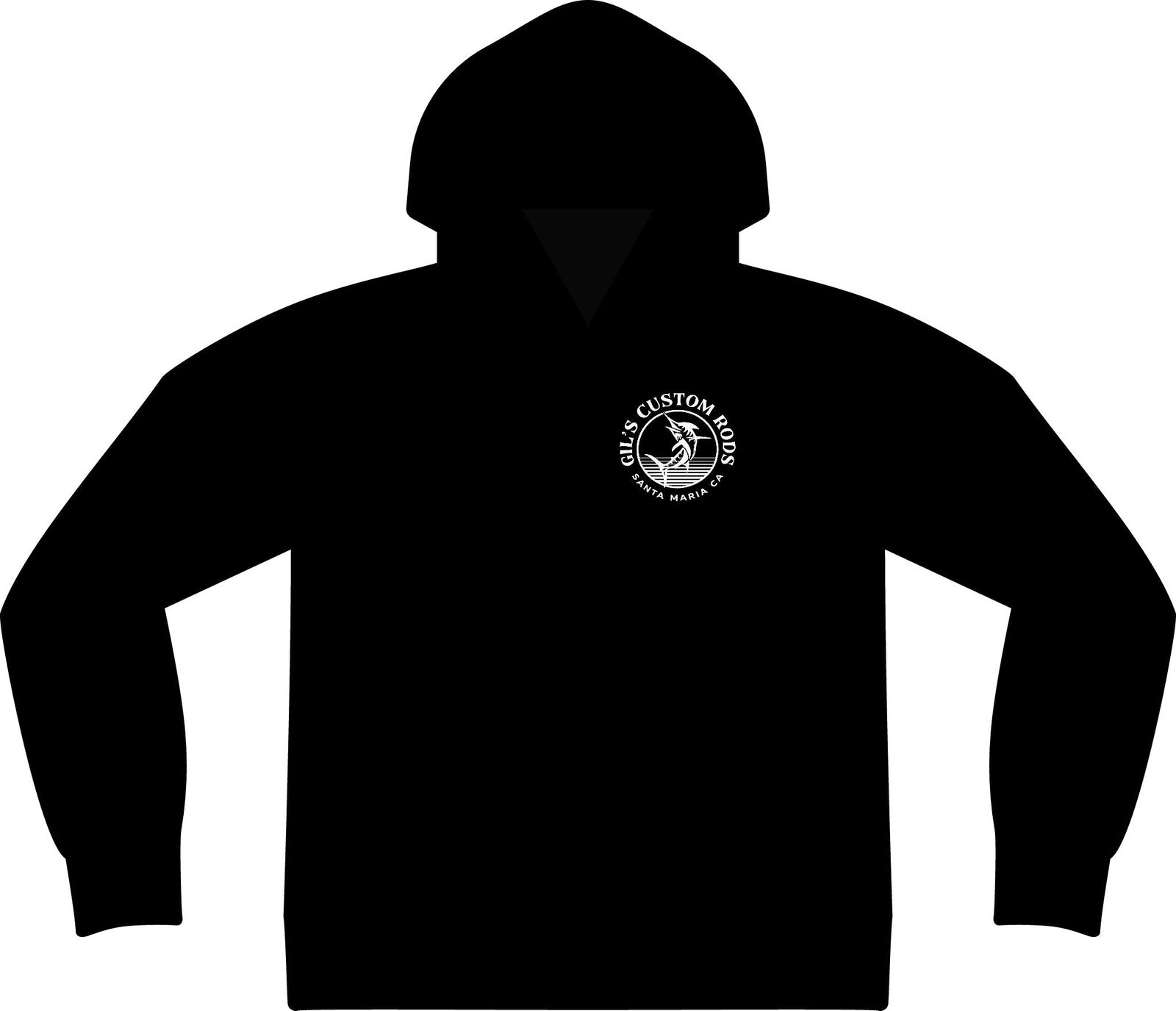 Fishing Hoodie – "Gil's Custom Rods, Santa Maria CA" Logo Pullover