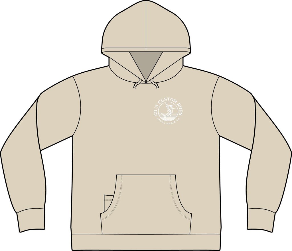 Fishing Hoodie – "Gil's Custom Rods, Santa Maria CA" Logo Pullover