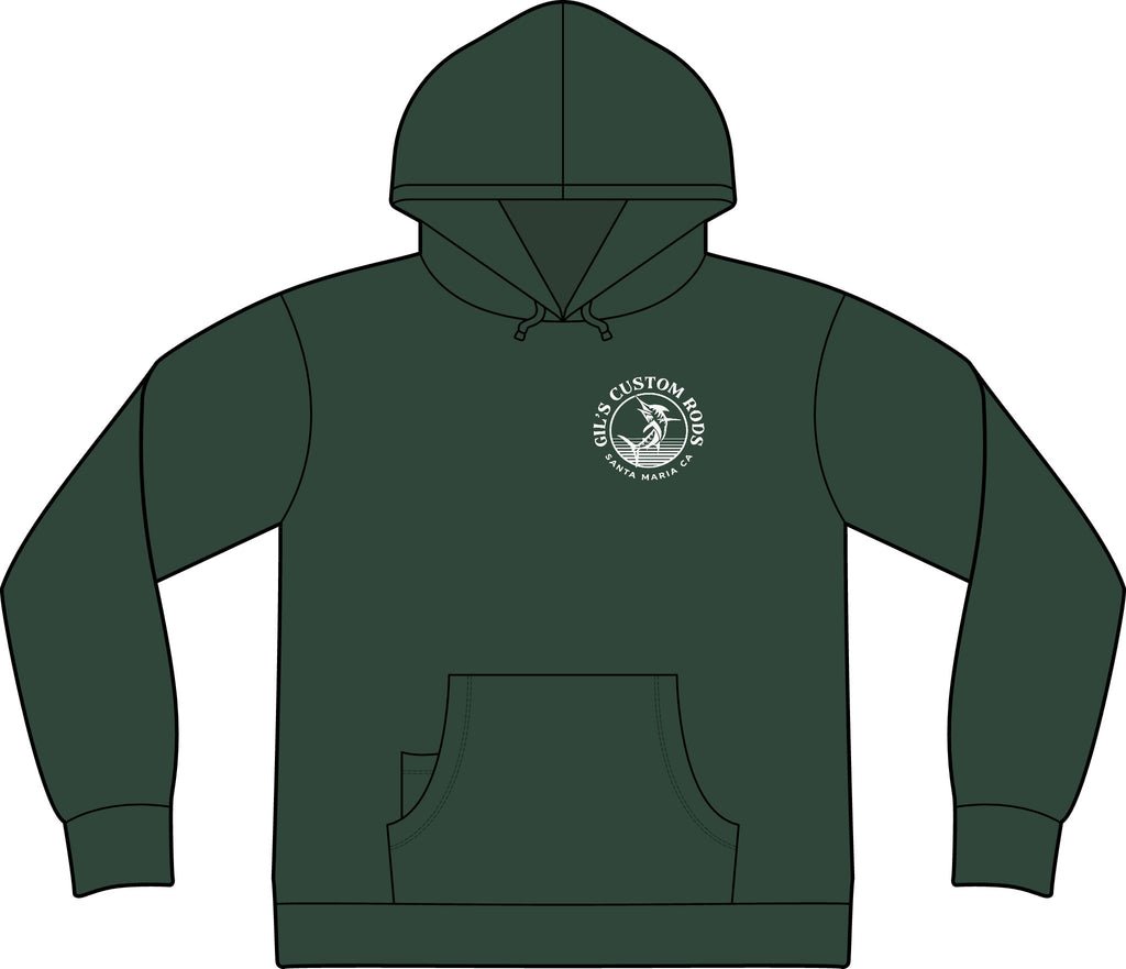 Fishing Hoodie – "Gil's Custom Rods, Santa Maria CA" Logo Pullover