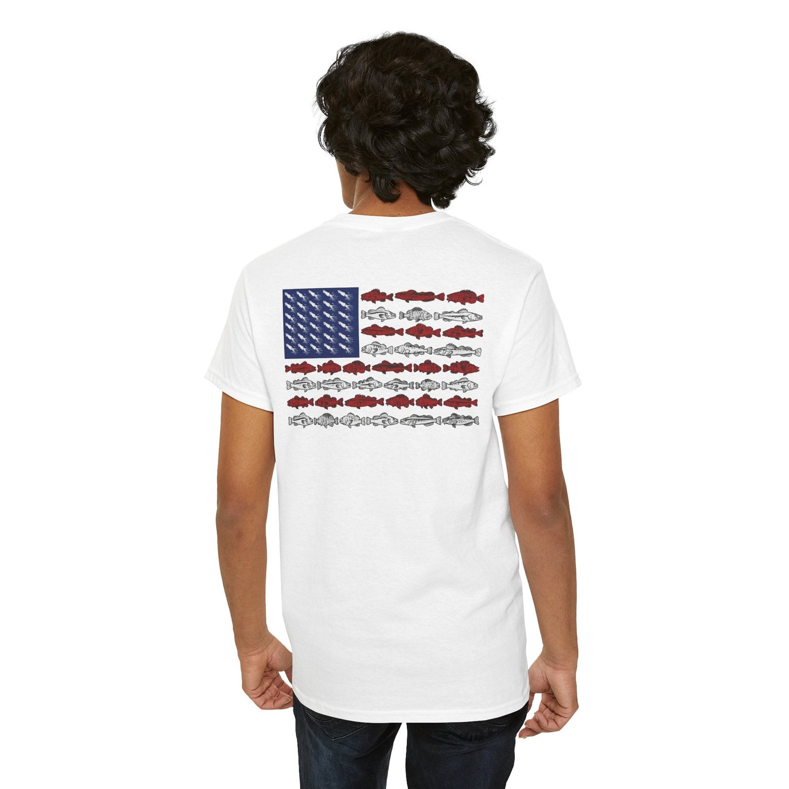 Flag Fish T-Shirt — American Fish Flag Graphic Tee