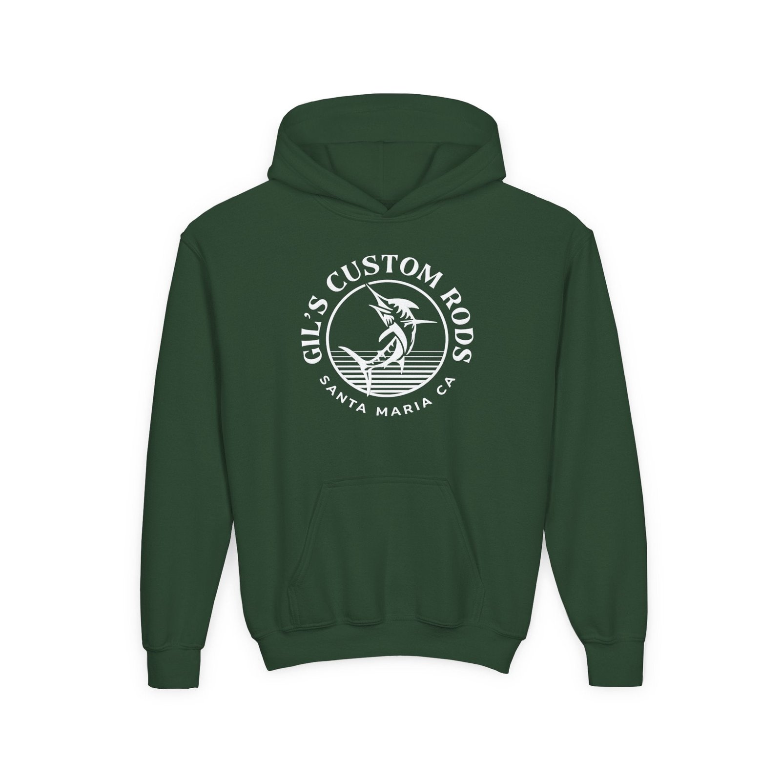 Youth Hoodie - "Gil's Custom Rods Santa Maria, CA" Fishing Logo