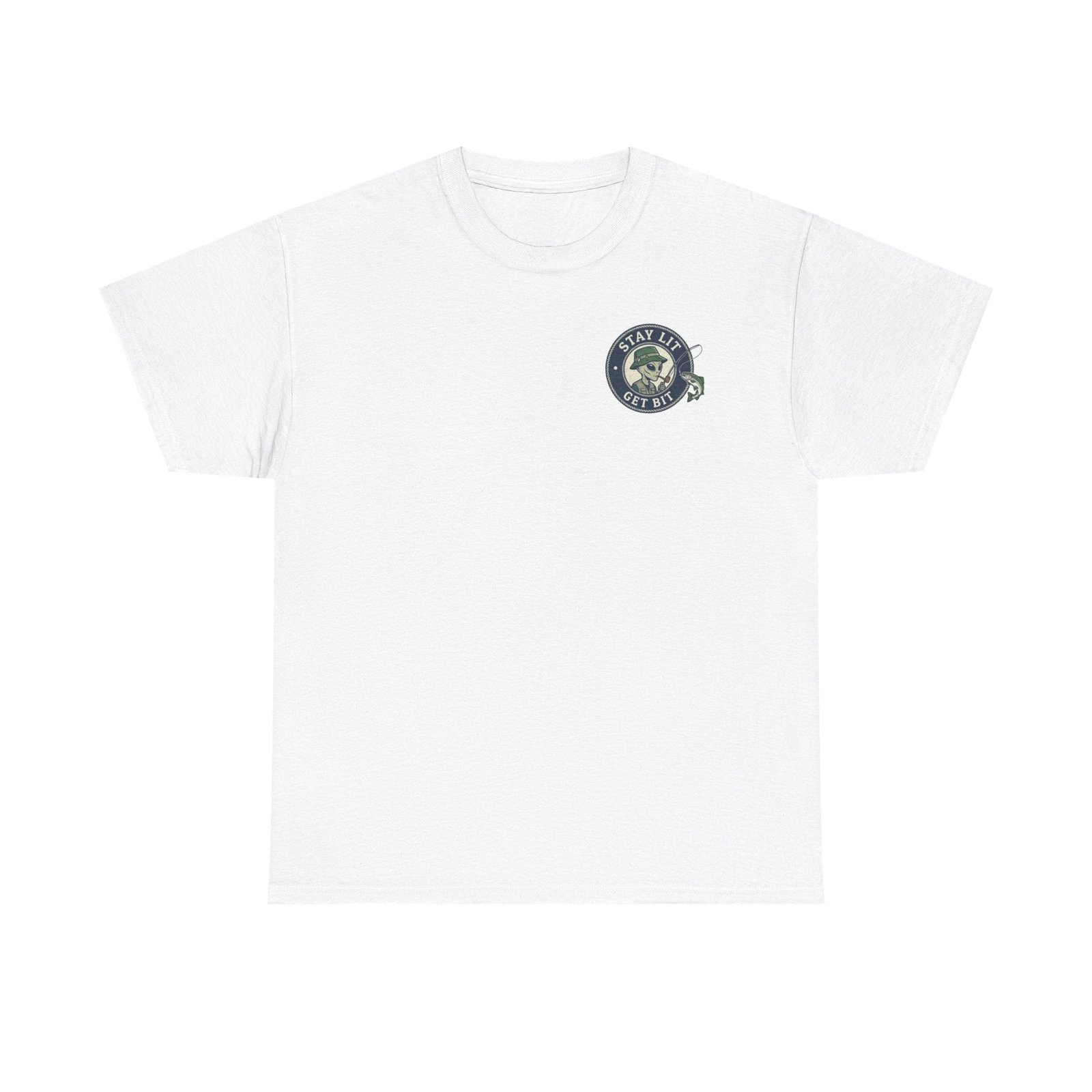 Stay Lit Get Bit T-Shirt — Vintage Alien Angler Graphic Tee