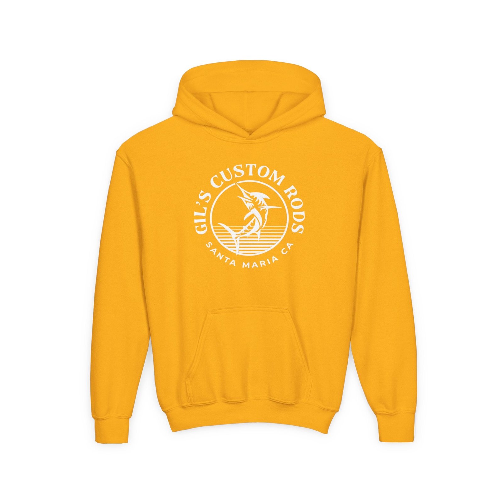 Youth Hoodie - "Gil's Custom Rods Santa Maria, CA" Fishing Logo