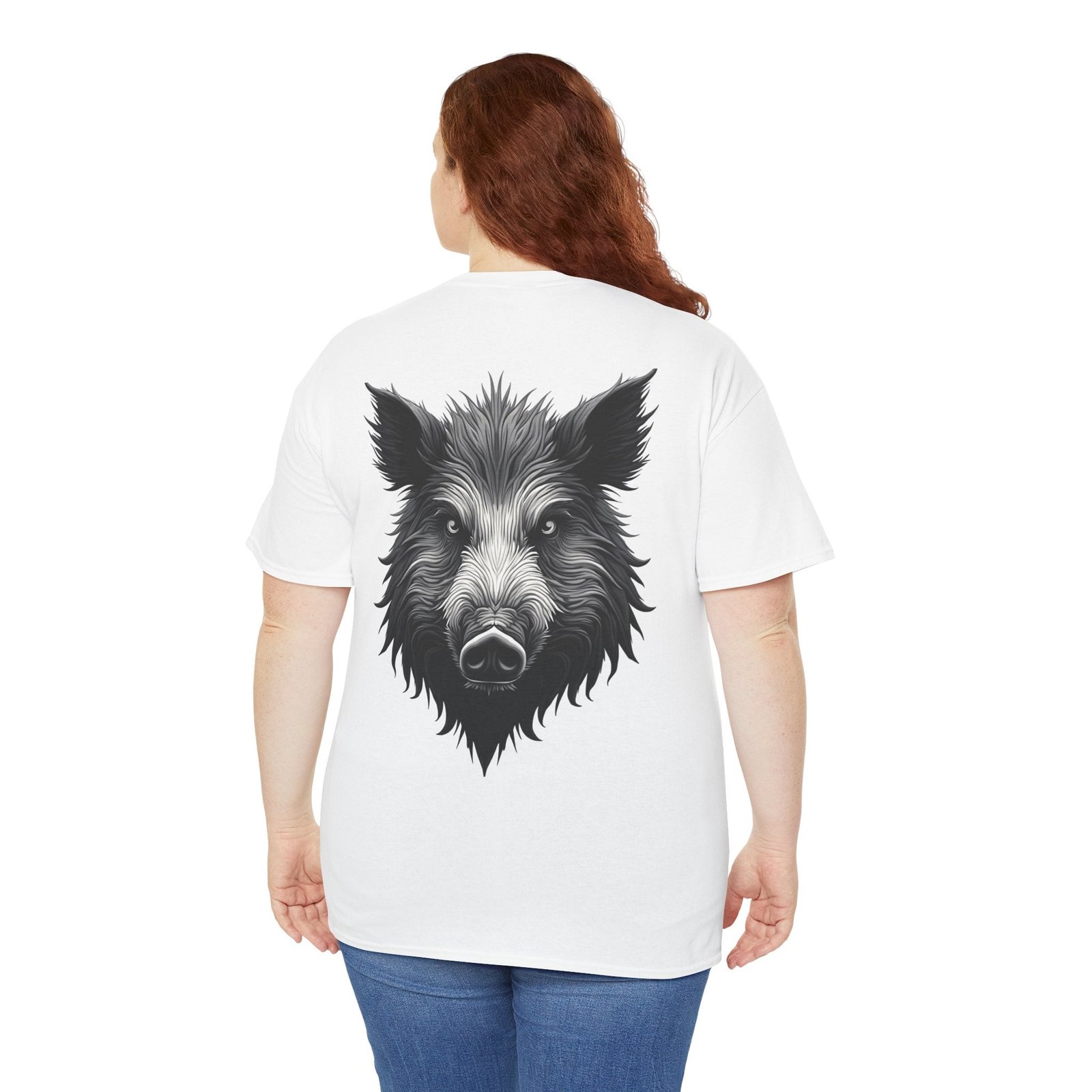 Wild Boar Graphic Tee — Detailed Black Boar Head Shirt