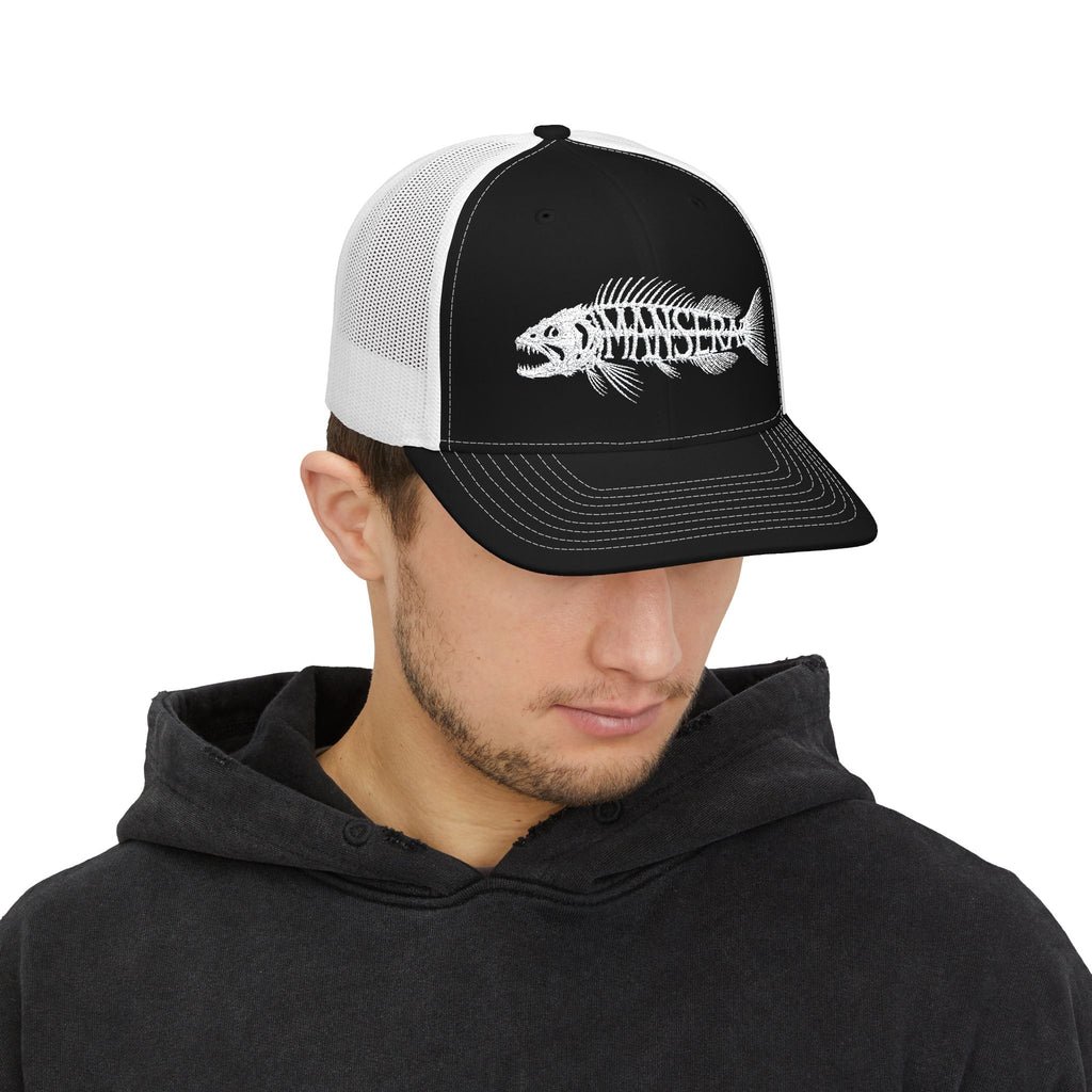 Trucker Cap – Fish Skeleton 'Monster' Embroidered Snapback