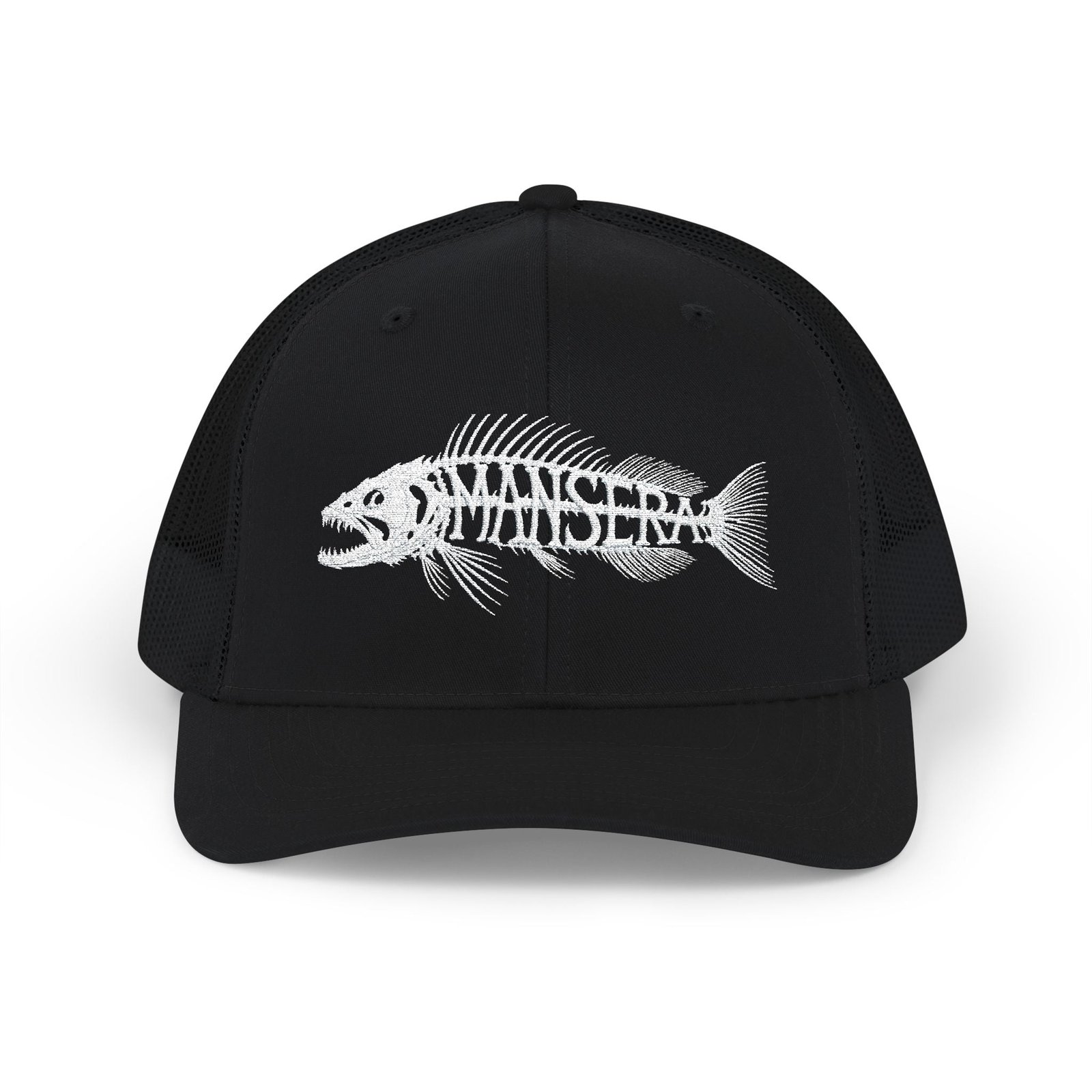 Trucker Cap – Fish Skeleton 'Monster' Embroidered Snapback