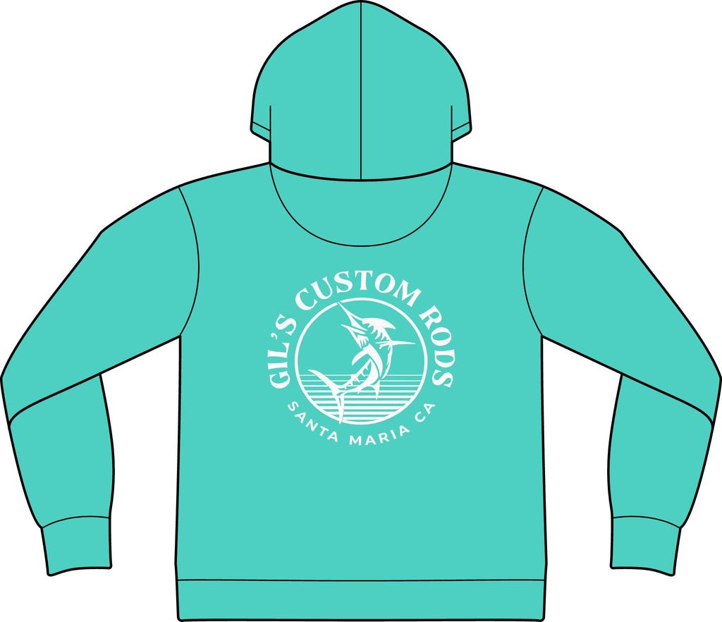 Fishing Hoodie – "Gil's Custom Rods, Santa Maria CA" Logo Pullover