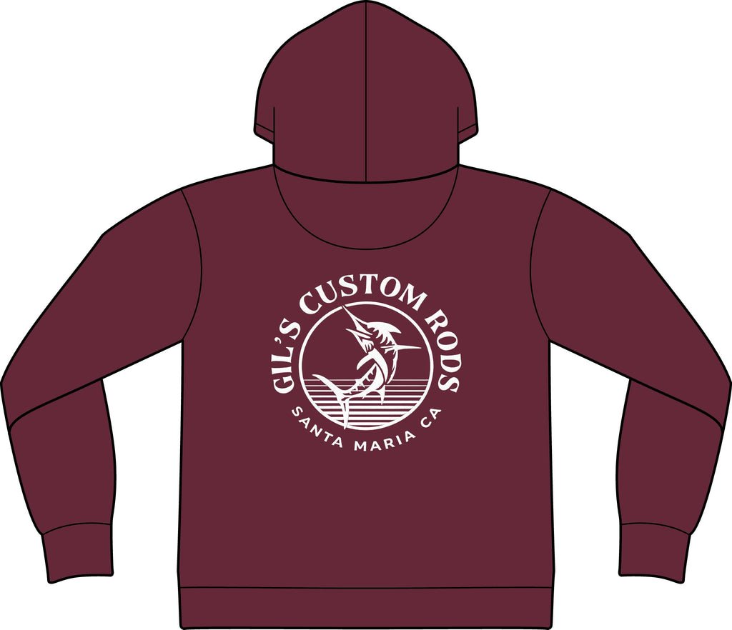 Fishing Hoodie – "Gil's Custom Rods, Santa Maria CA" Logo Pullover