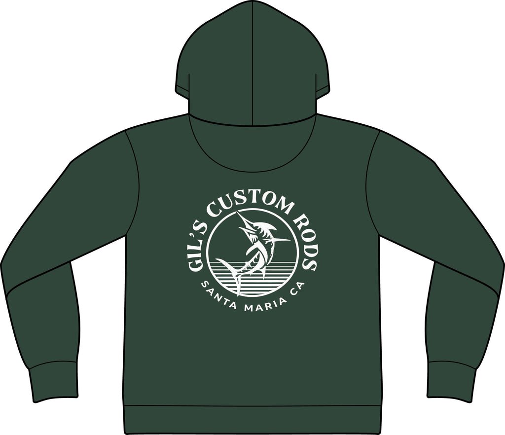 Fishing Hoodie – "Gil's Custom Rods, Santa Maria CA" Logo Pullover