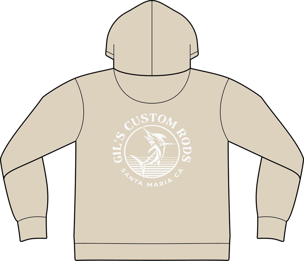 Fishing Hoodie – "Gil's Custom Rods, Santa Maria CA" Logo Pullover