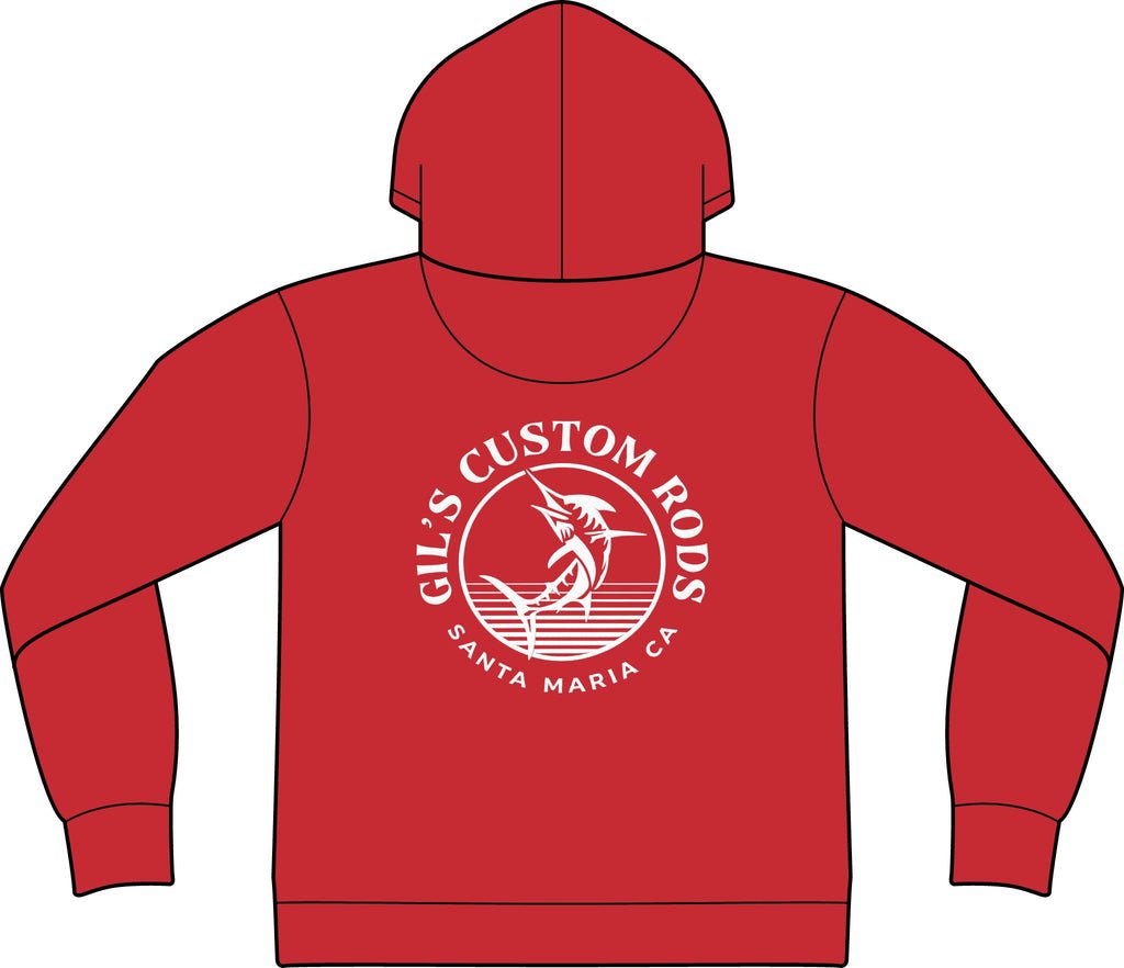 Fishing Hoodie – "Gil's Custom Rods, Santa Maria CA" Logo Pullover