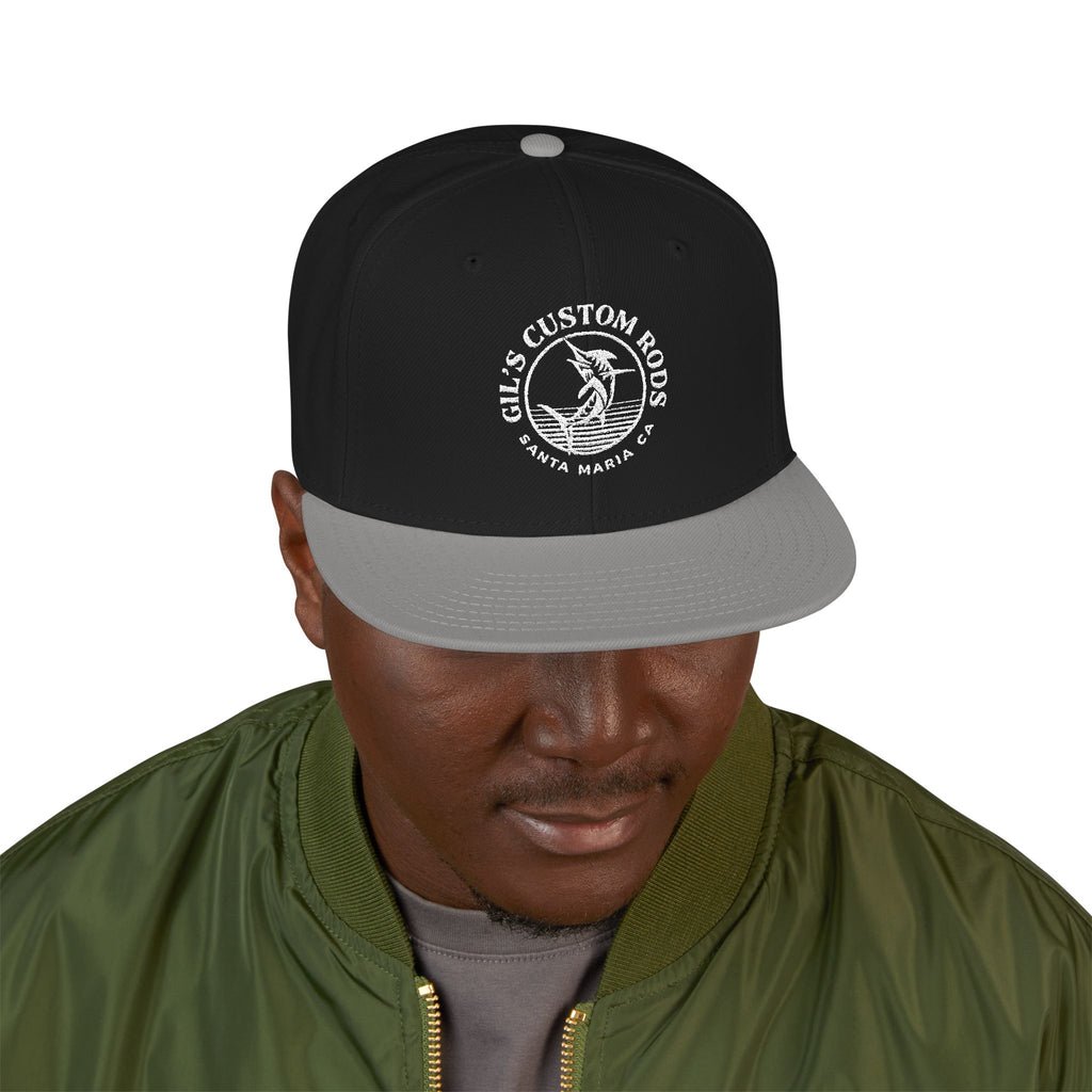 Embroidered Snapback Hat — Distressed Anchor Logo Cap