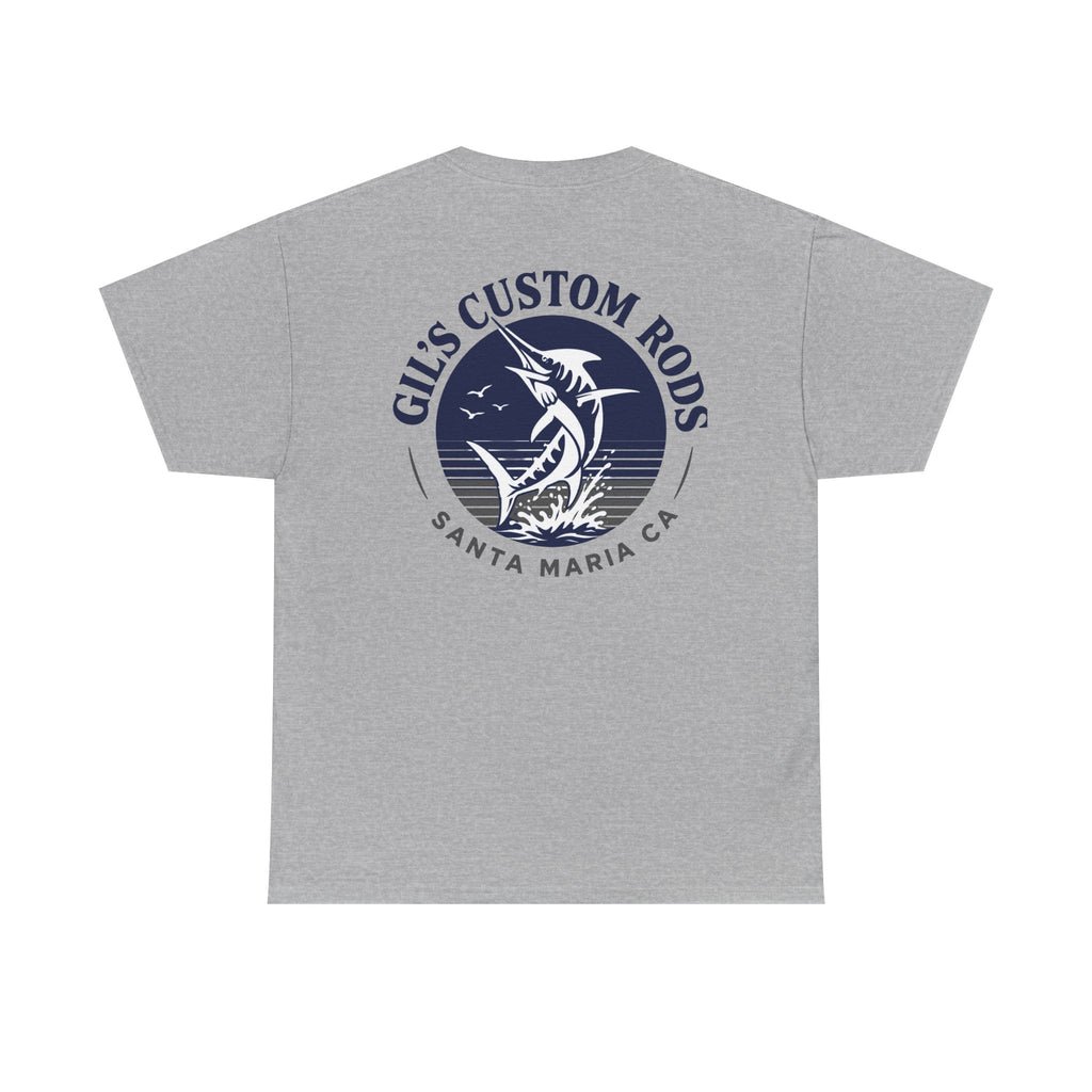Fishing T-Shirt — "Gil's Custom Rods" Santa Maria Marlin Logo Tee