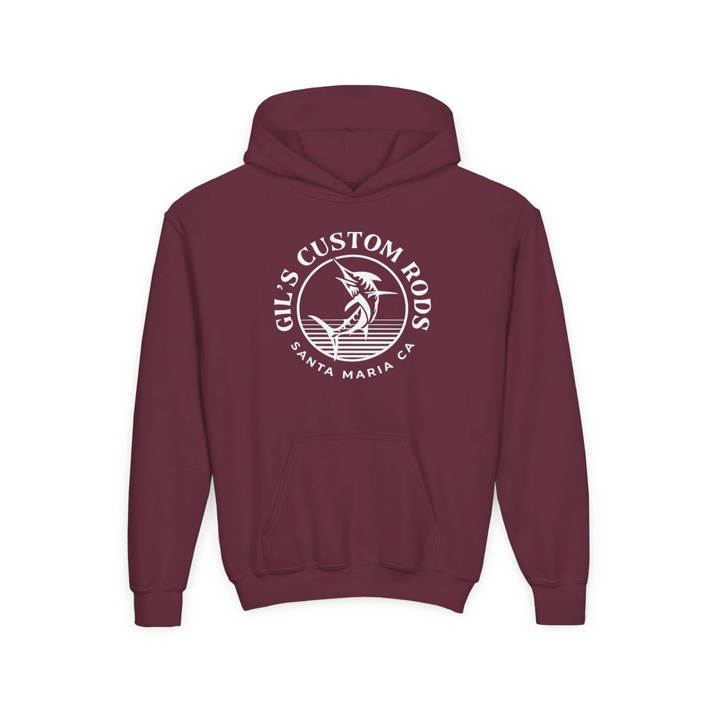 Youth Hoodie - "Gil's Custom Rods Santa Maria, CA" Fishing Logo