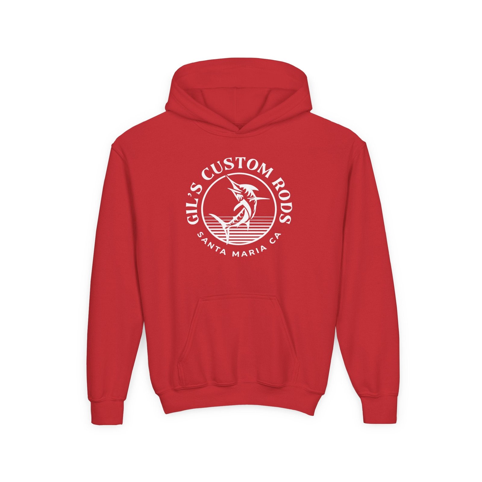 Youth Hoodie - "Gil's Custom Rods Santa Maria, CA" Fishing Logo