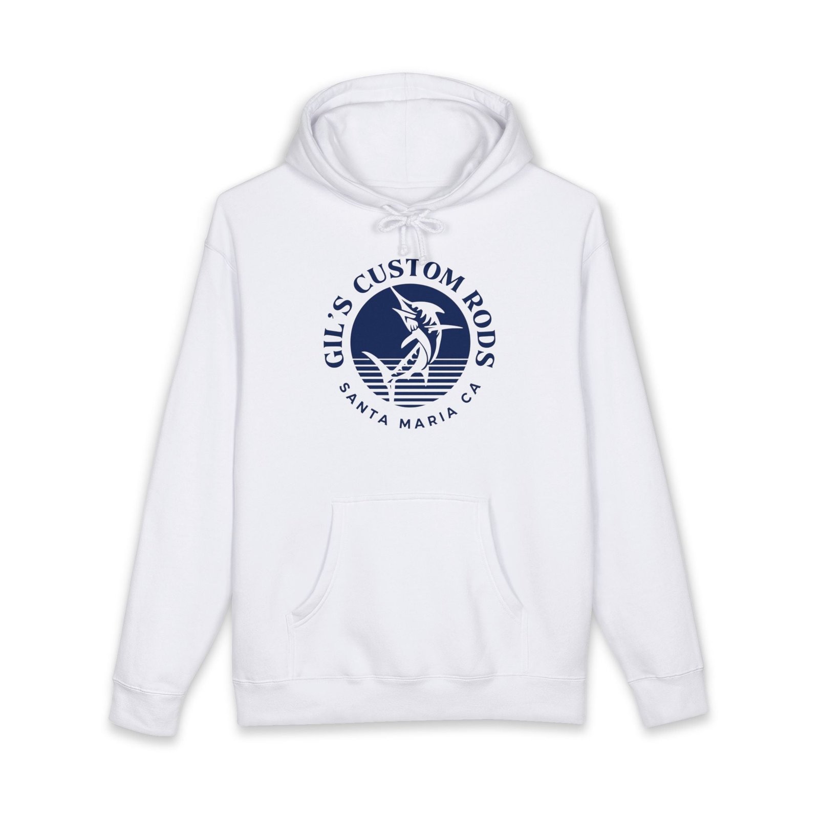 Gil's Custom Rods Santa Maria CA Fishing Hoodie — Nautical Angler Sweatshirt