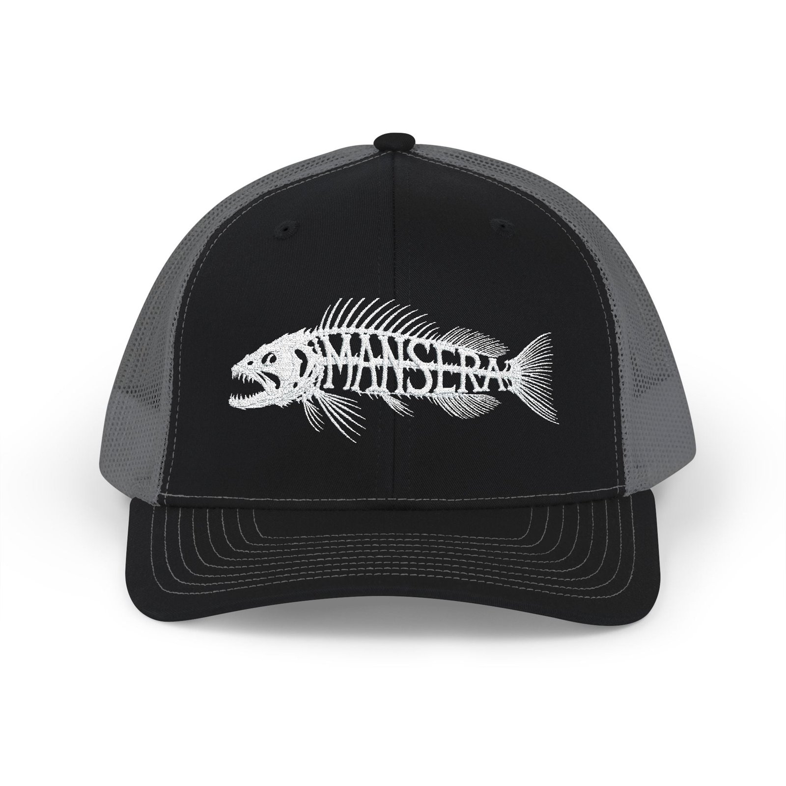 Trucker Cap – Fish Skeleton 'Monster' Embroidered Snapback