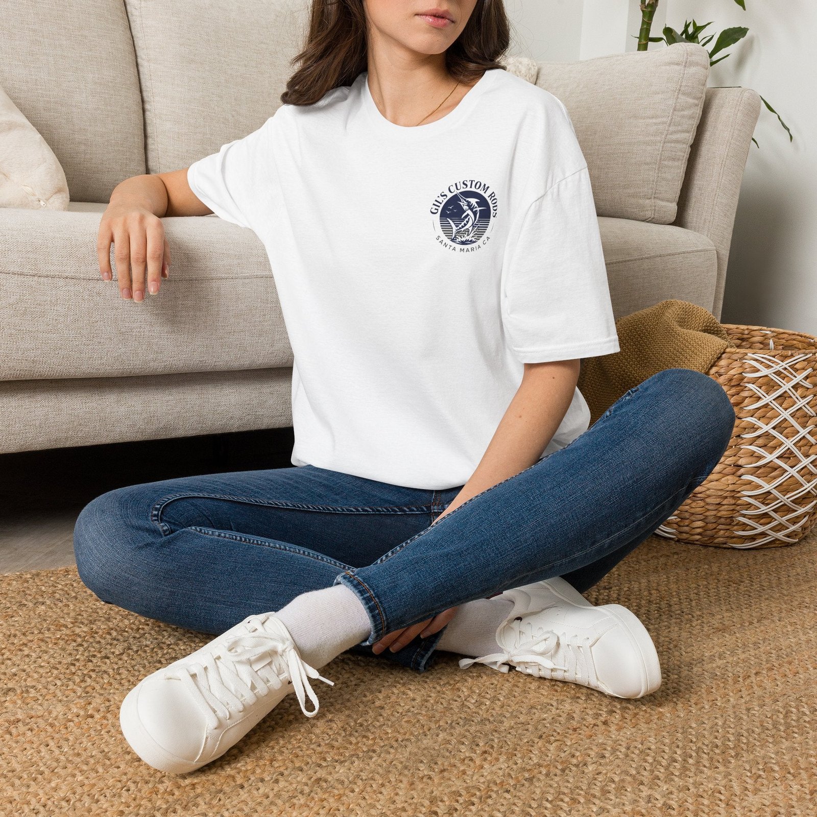 Coastal Surf Logo T-Shirt — "Gus Custom Rods" Graphic
