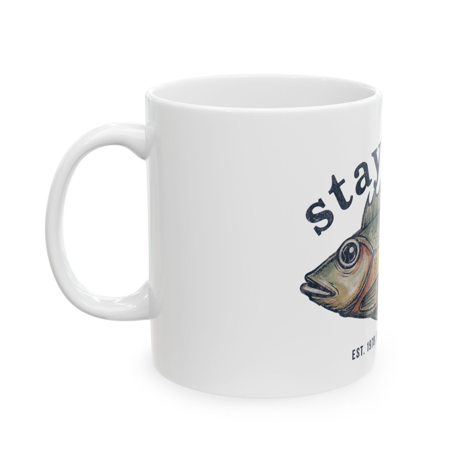 Stay Calm Fish Ceramic Mug – Nautical Coffee Cup (11oz & 15oz)