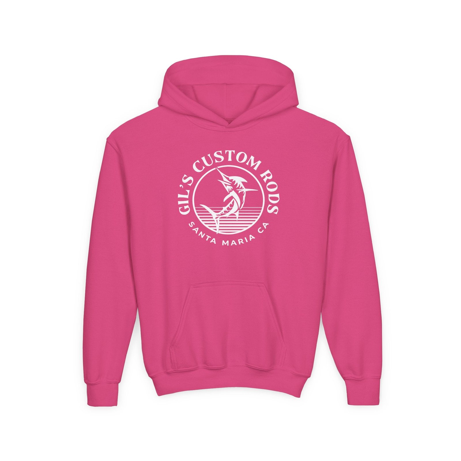 Youth Hoodie - "Gil's Custom Rods Santa Maria, CA" Fishing Logo