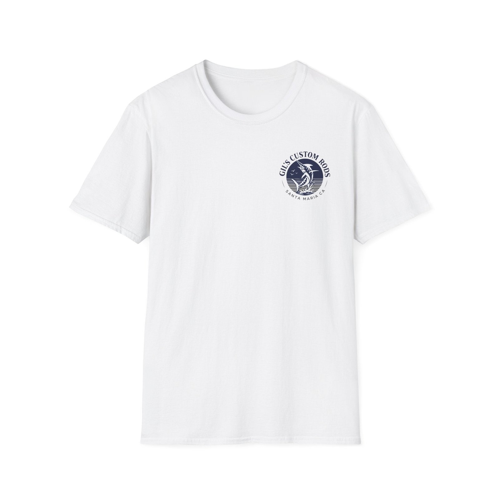 Coastal Surf Logo T-Shirt — "Gus Custom Rods" Graphic