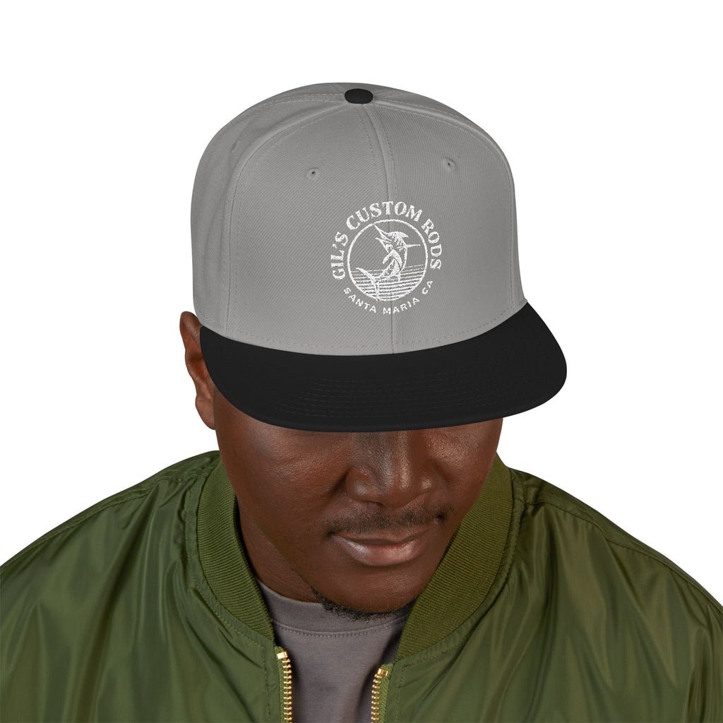 Embroidered Snapback Hat — Distressed Anchor Logo Cap
