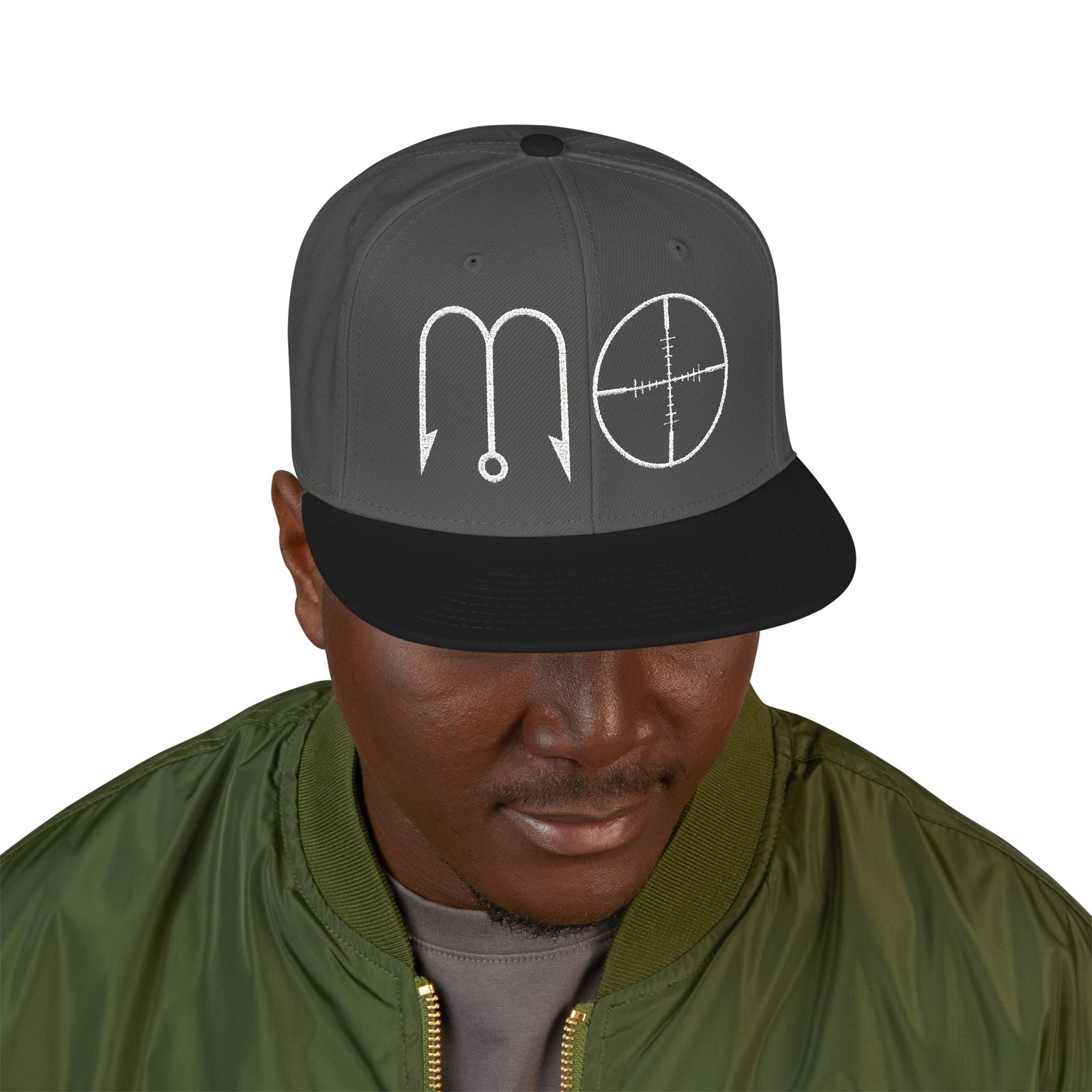 Snapback Hat — Chalk-Style Crosshair Embroidered Cap