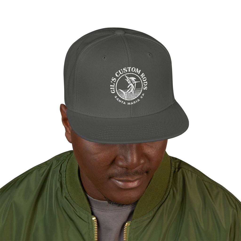 Embroidered Snapback Hat — Distressed Anchor Logo Cap