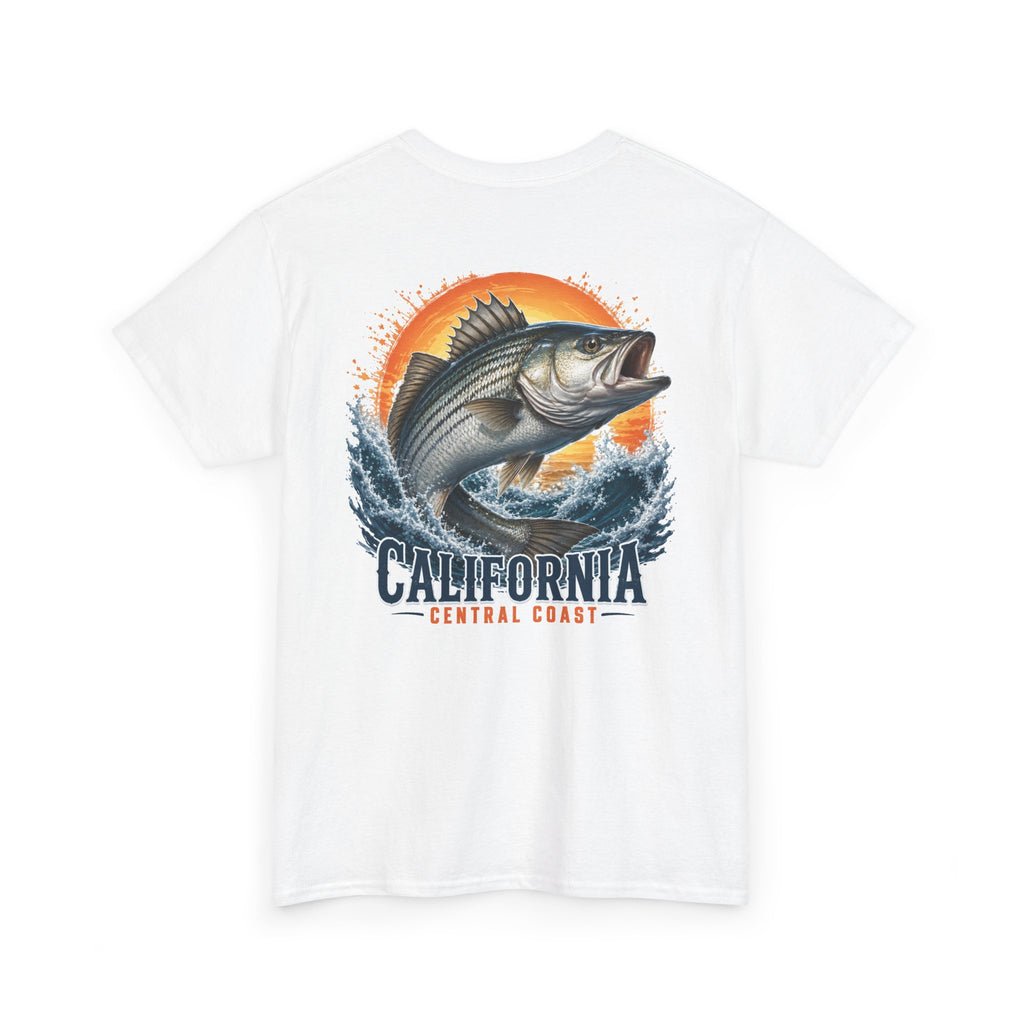 California Central Coast Striper Fishing Tee — Sunset Catch Graphic T-Shirt