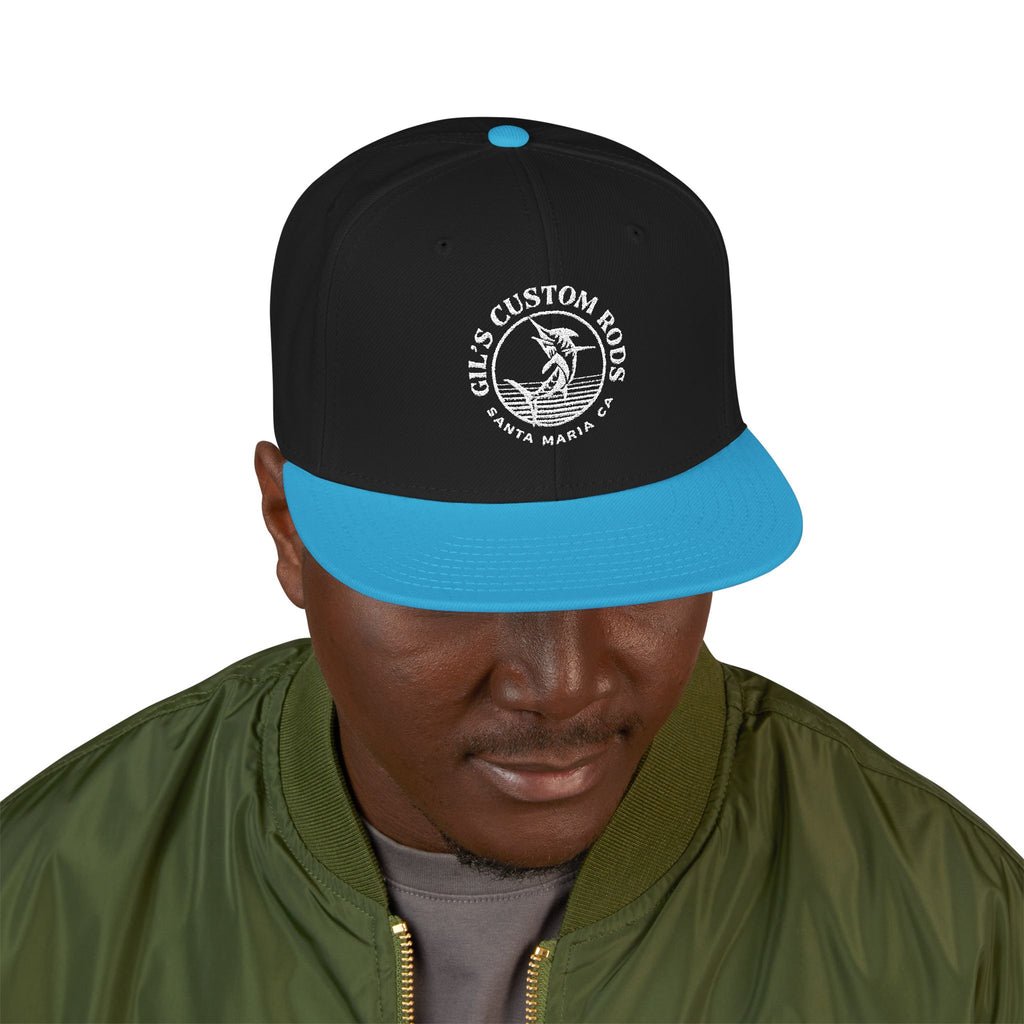Embroidered Snapback Hat — Distressed Anchor Logo Cap