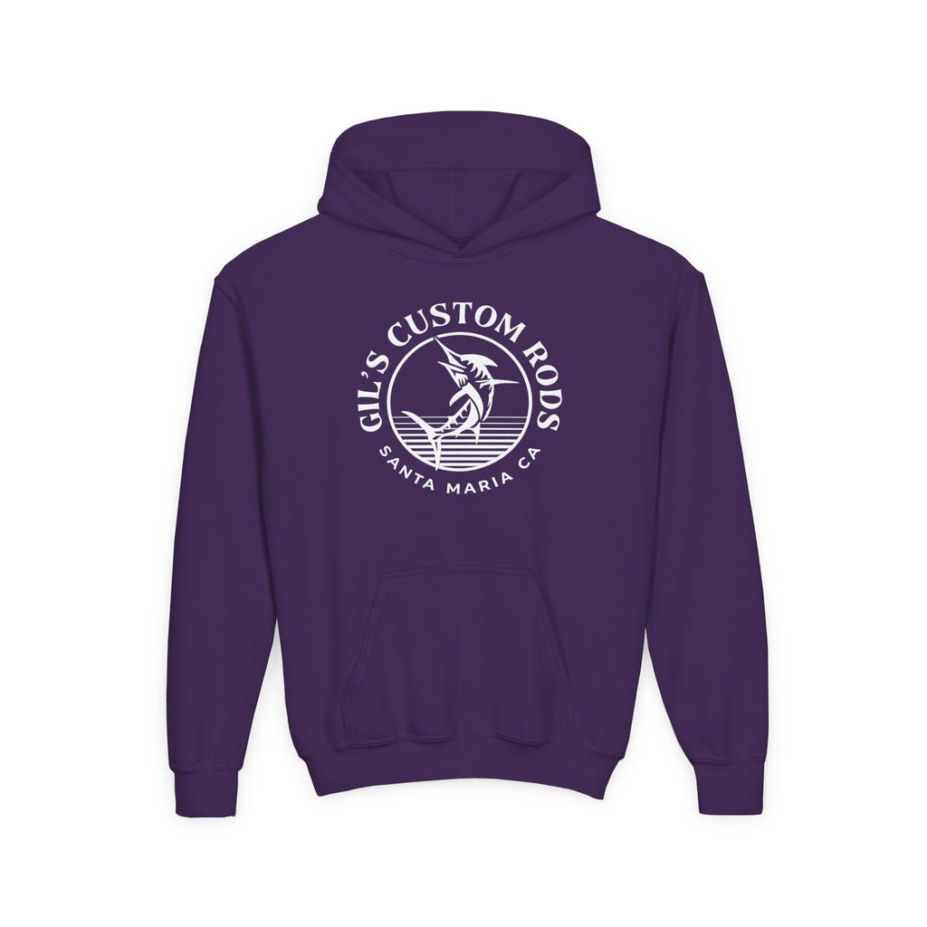 Youth Hoodie - "Gil's Custom Rods Santa Maria, CA" Fishing Logo