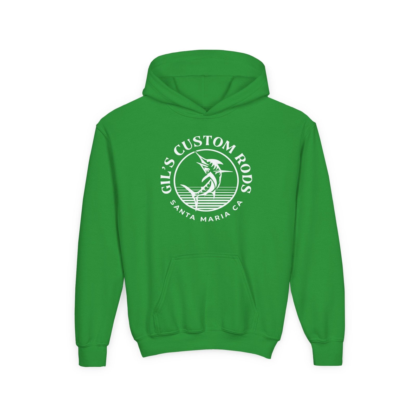 Youth Hoodie - "Gil's Custom Rods Santa Maria, CA" Fishing Logo