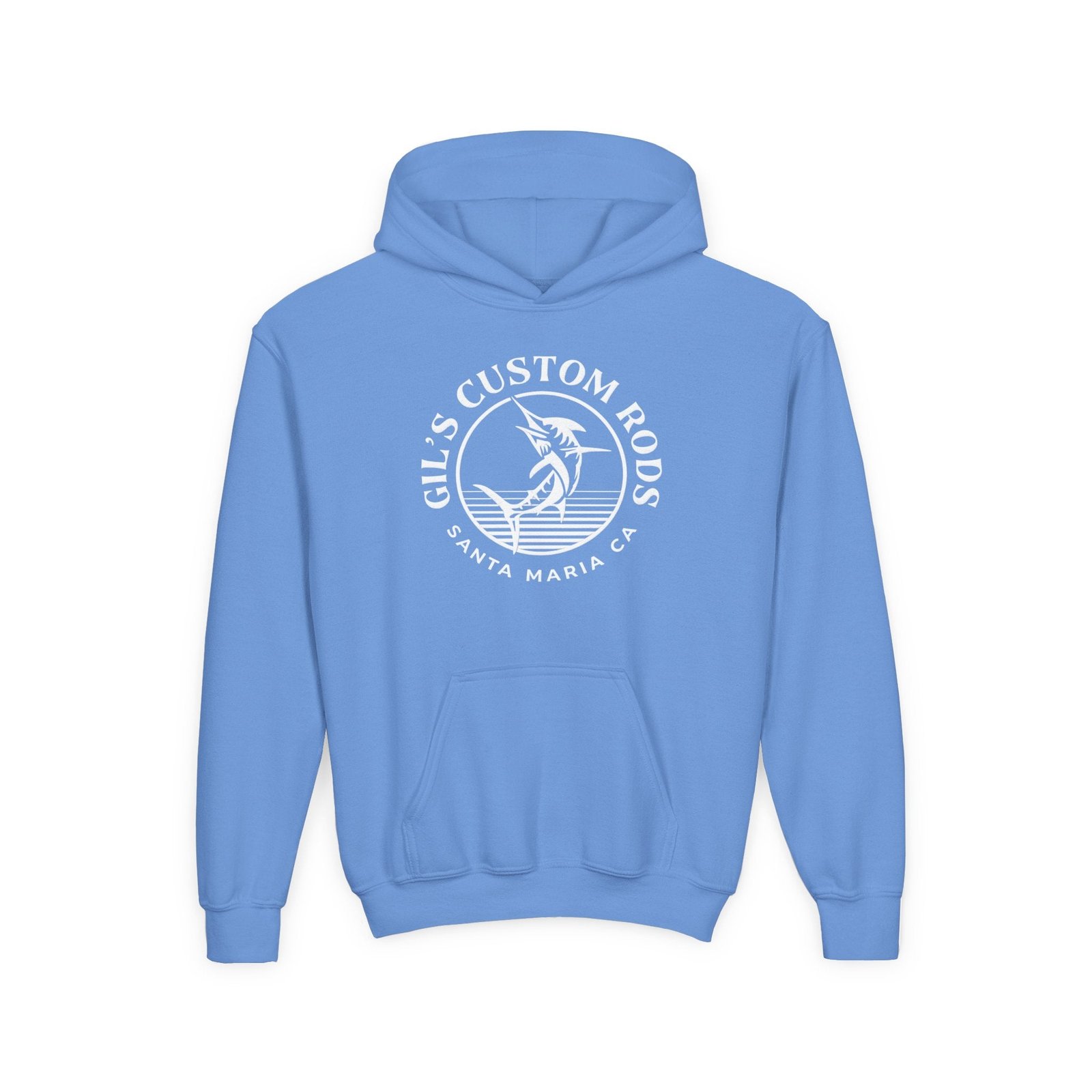 Youth Hoodie - "Gil's Custom Rods Santa Maria, CA" Fishing Logo