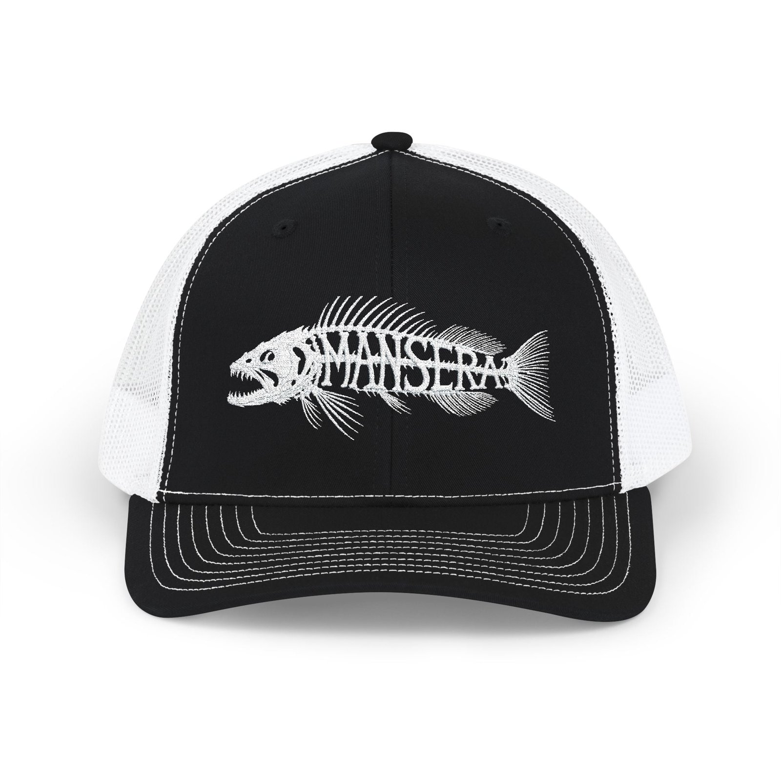 Trucker Cap – Fish Skeleton 'Monster' Embroidered Snapback